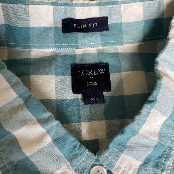 J Crew long sleeve button down shirt blue white check XL - Picture 14 of 14